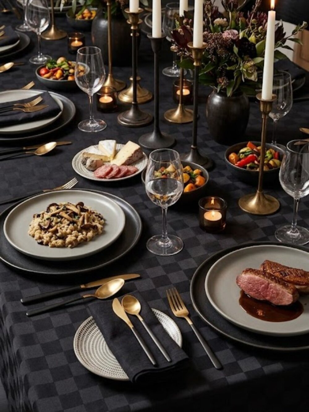 New Black Satin-feel basket weave design Large Rectangle Table Cloth